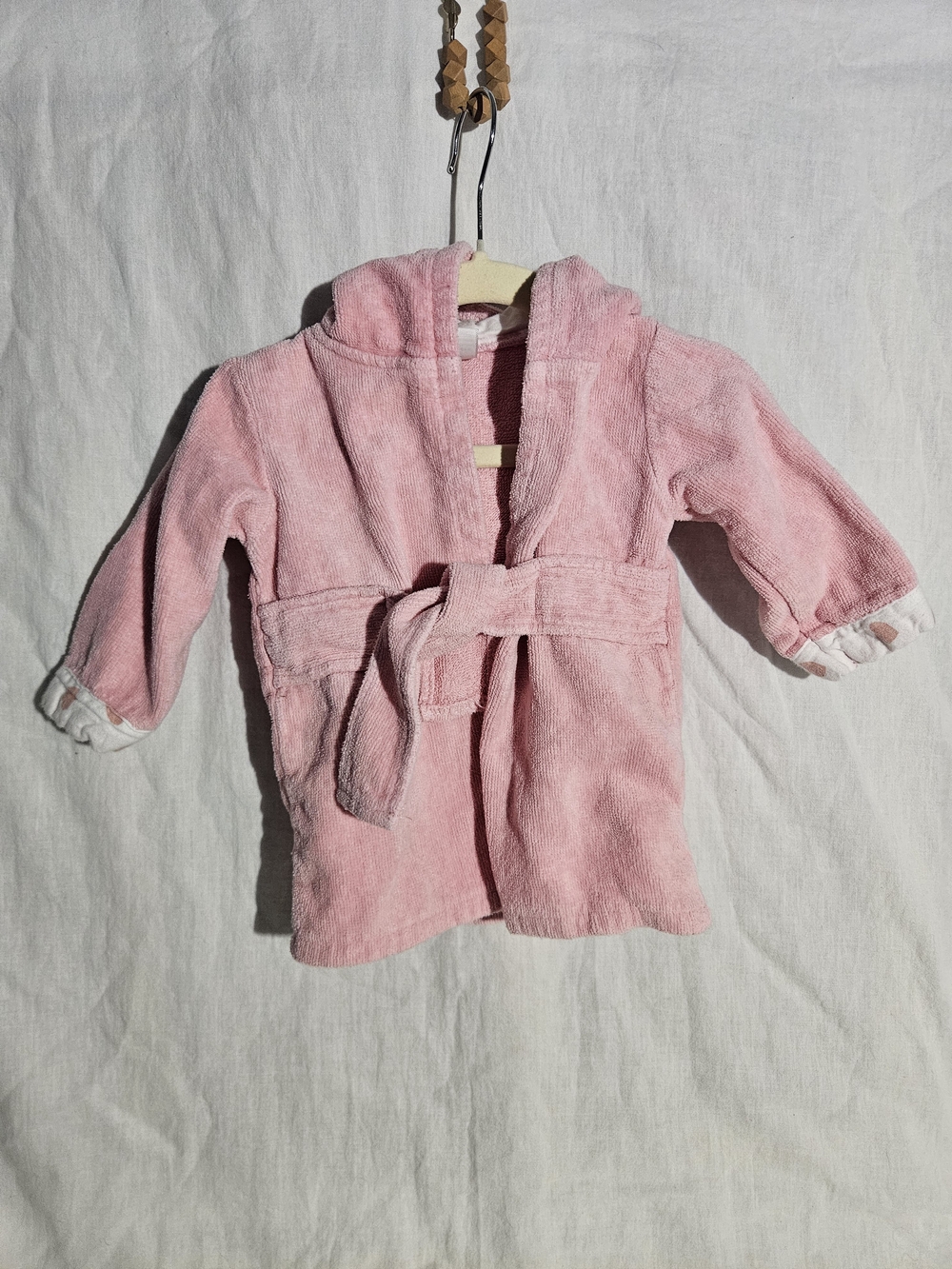 Baby Essentials Pink Hooded Terry Kid's Bathrobe with Belt